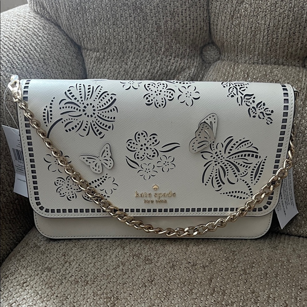 NWT Kate Spade Cream Festive Floral Meringue Crossbody Bag